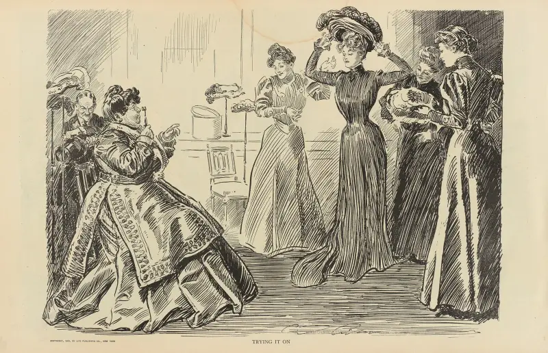 Trying it on av Charles Dana Gibson