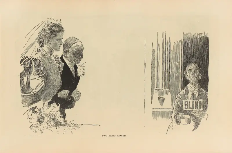 Två blinda kvinnor av Charles Dana Gibson
