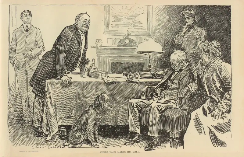Uncle Tagg makes his will av Charles Dana Gibson