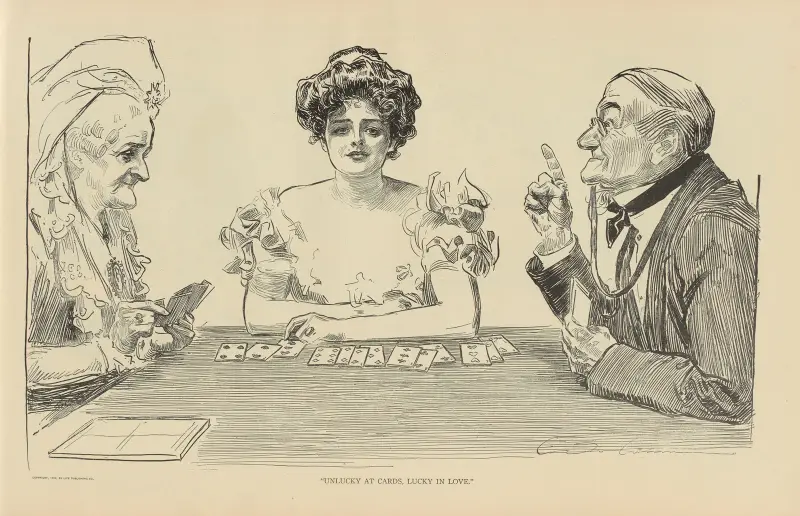 Unlucky at cards, lucky in love av Charles Dana Gibson