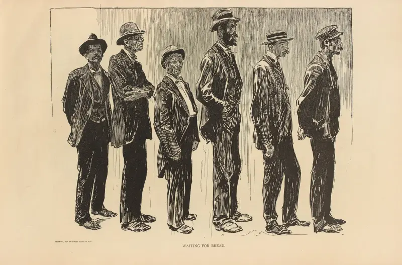 Warten auf Brot, 1893 von Charles Dana Gibson