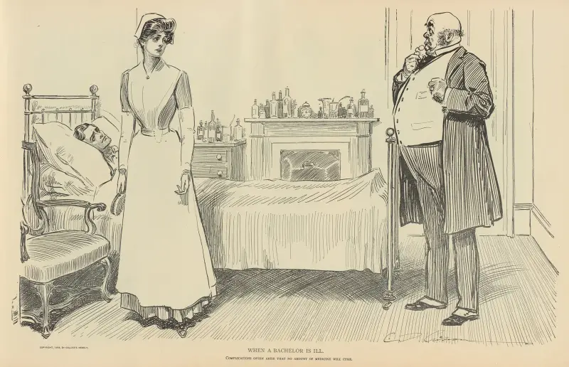 When a bachelor is ill av Charles Dana Gibson