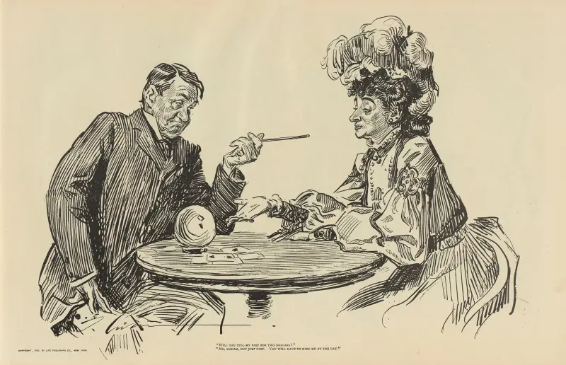 ‘Will you tell my past for two dollars’ av Charles Dana Gibson