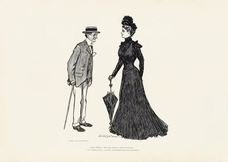 Ung änka; Hur länge ska jag bära sorg? av Charles Dana Gibson