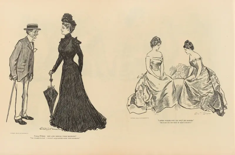 Ung änka; hur länge ska jag bära sorg? av Charles Dana Gibson