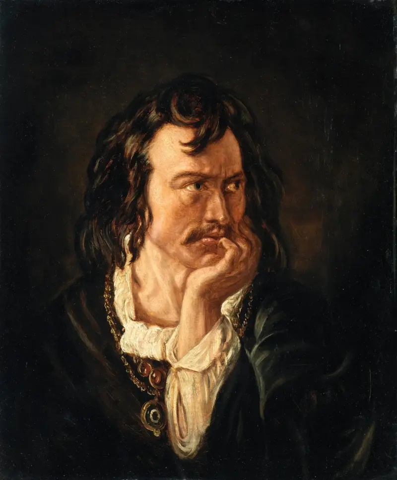 Portrait of Edmund Kean (1787-1833), Actor, as Hamlet av Daniel Maclise