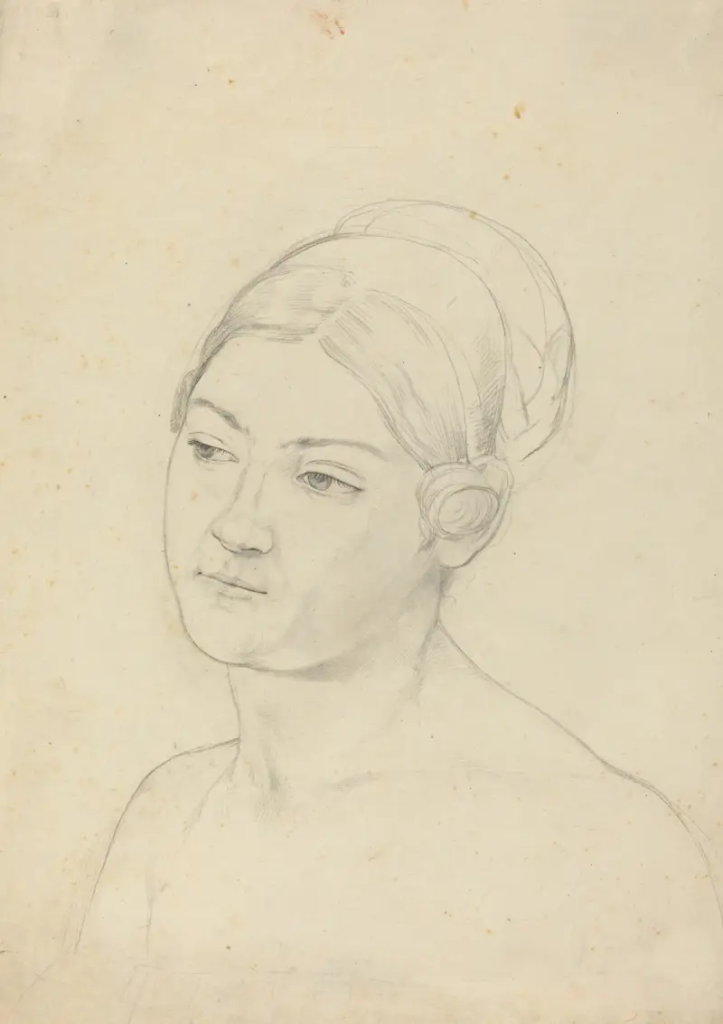 Head of a Young Woman av Moritz Daniel Oppenheim