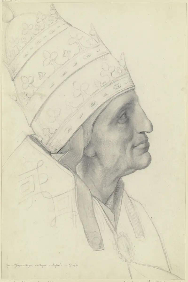 Papst Gregor der Große aus Raffaels Disputa av Moritz Daniel Oppenheim