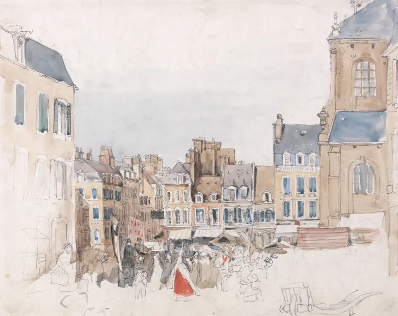 En fransk marknadsplats av David Cox