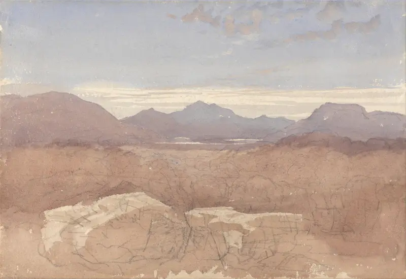 Bergige Aussicht, Nordwales von David Cox