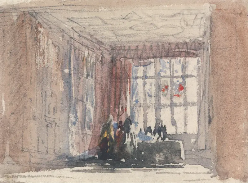 A Tudor Room with Figures (mid to late 1830s) av David Cox