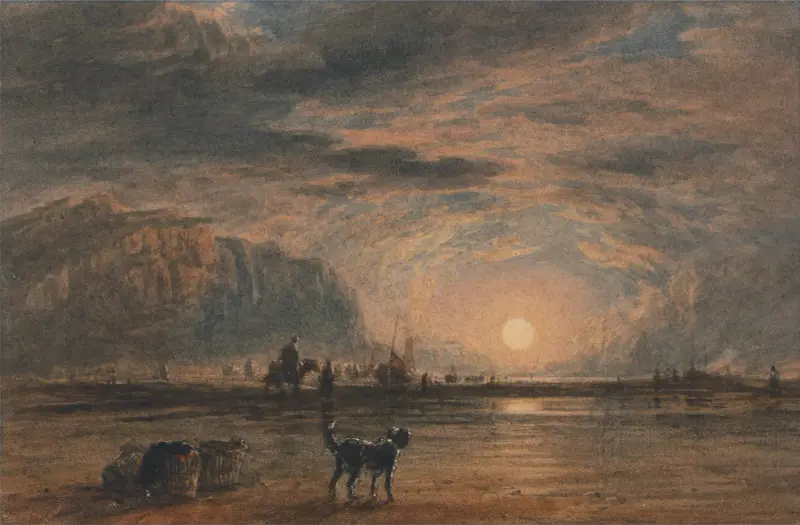 Strandscen, soluppgång av David Cox