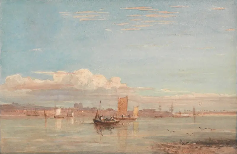 Greenwich Hospital från Woolwich Reach av David Cox