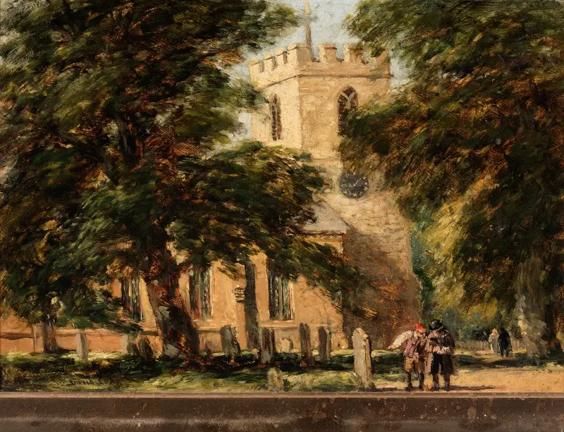 Harborne Church, nära Birmingham av David Cox