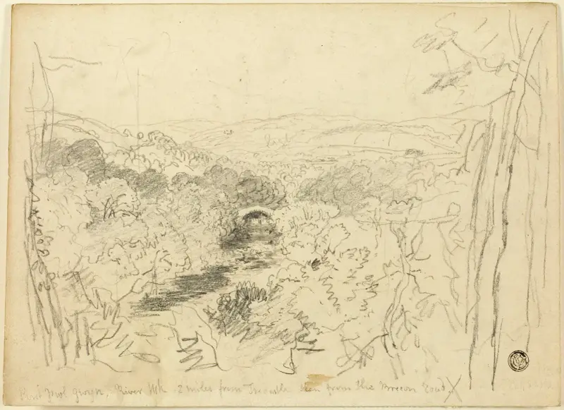 Pont Pwl Gwyn, River Usk av David Cox