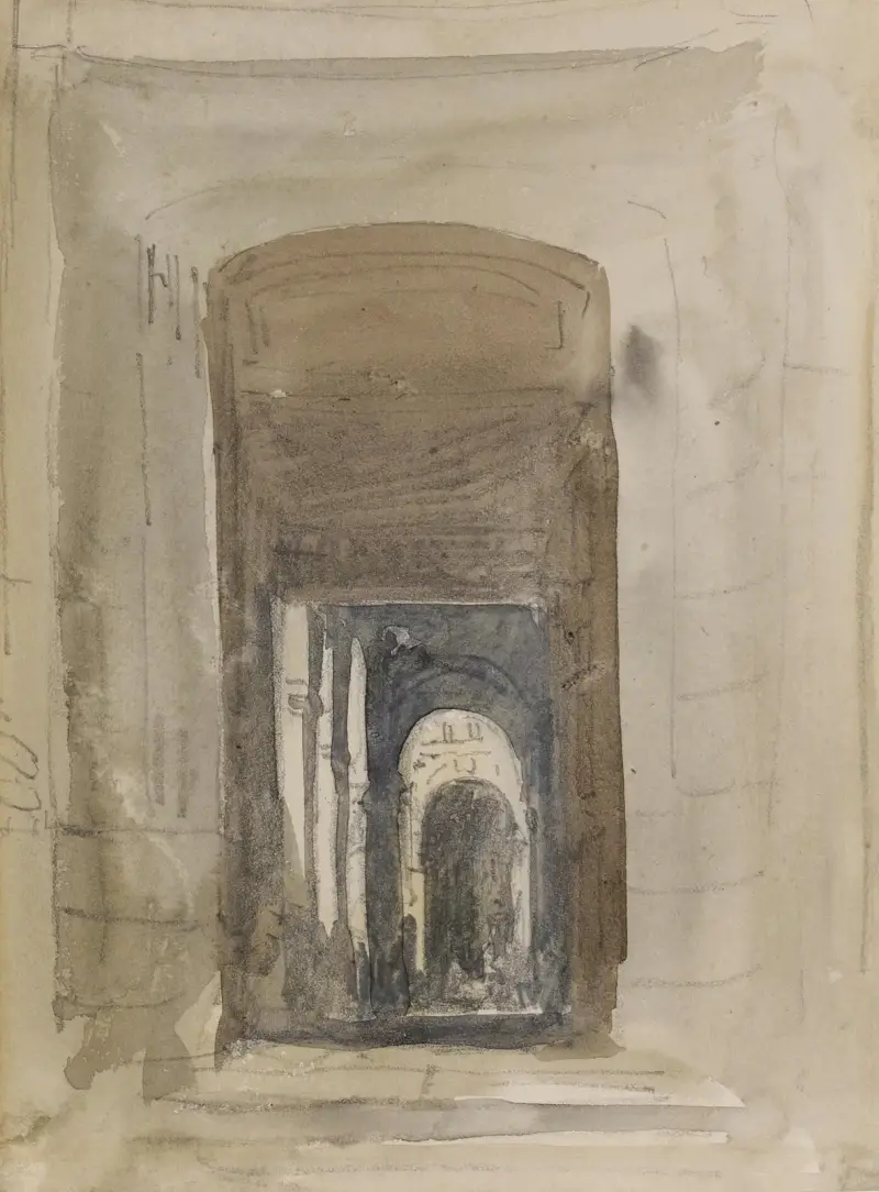Studie für das Portal der Kirche Saint-Roch in Paris von David Cox