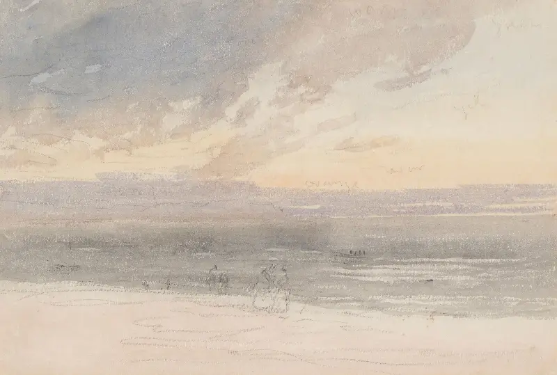 Západ slunce z pobřeží, David Cox