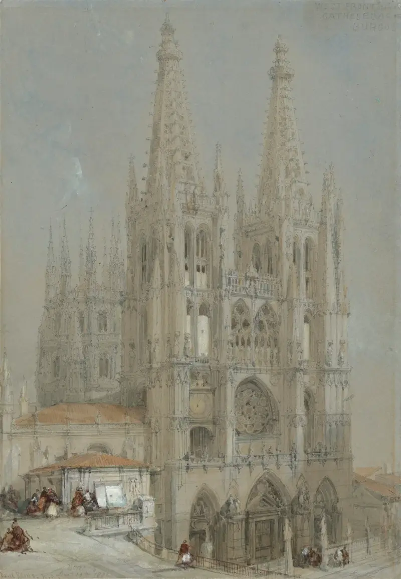 Utsikt över katedralen i Burgos, Spanien av David Roberts
