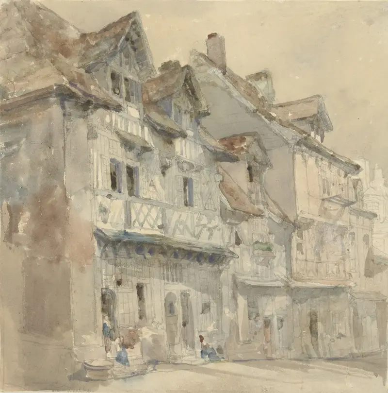 Häuser in Dieppe von David Roberts