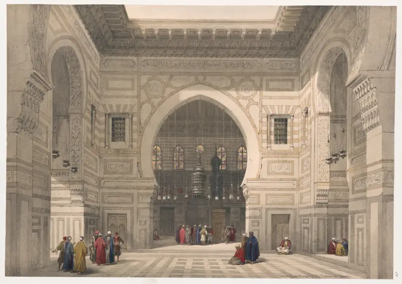 Interiör av Sultan El Ghorees moské av David Roberts