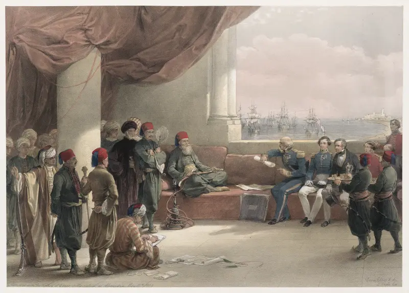 Audiensts hos Egyptens vicekung i hans palats i Alexandria. 12 maj 1839. av David Roberts