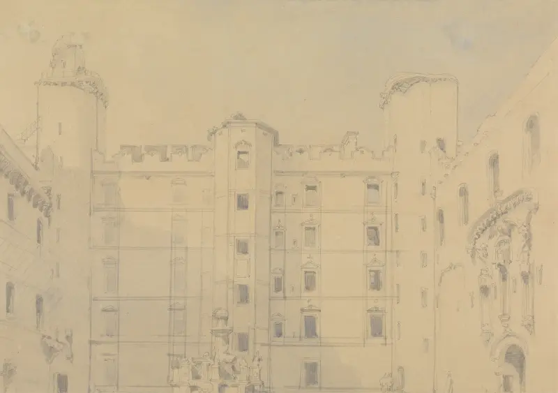 Linlithgow Palace Courtyard, West Lothian av David Roberts