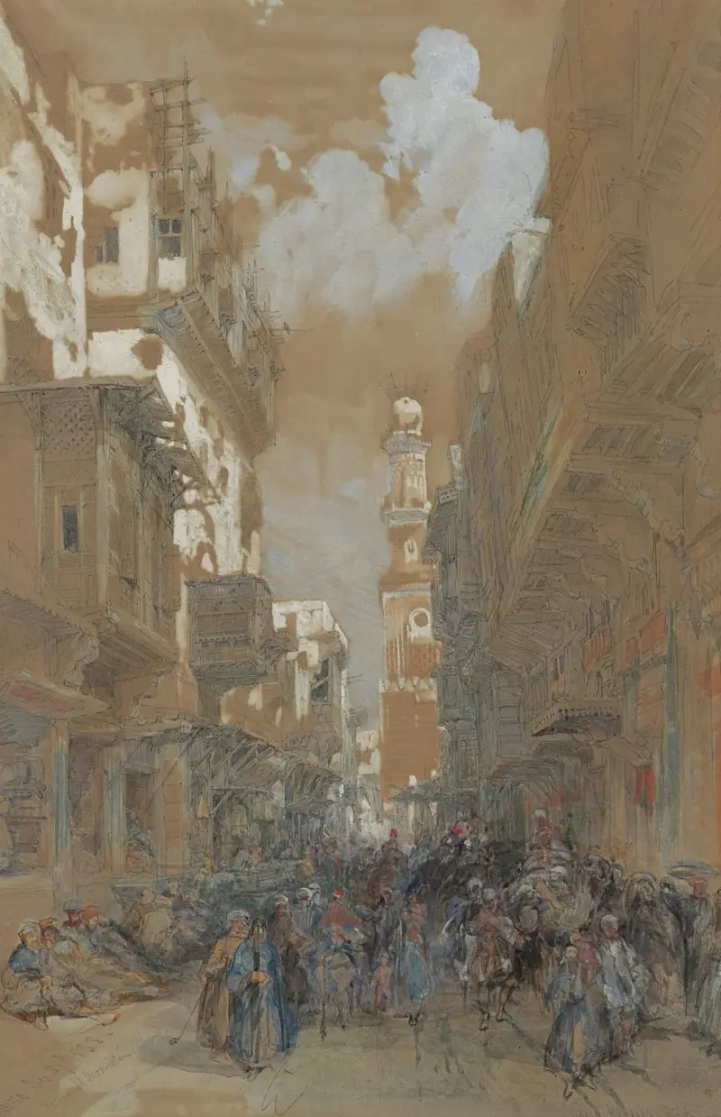 Moské, El Mooristan, Kairo, Egypten av David Roberts