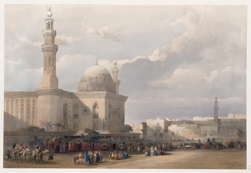 Sultan Hassans moské, från det stora torget Rumeyleh av David Roberts