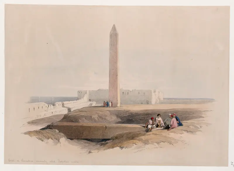 Obelisken i Alexandria, vanligen kallad Kleopatras nål av David Roberts