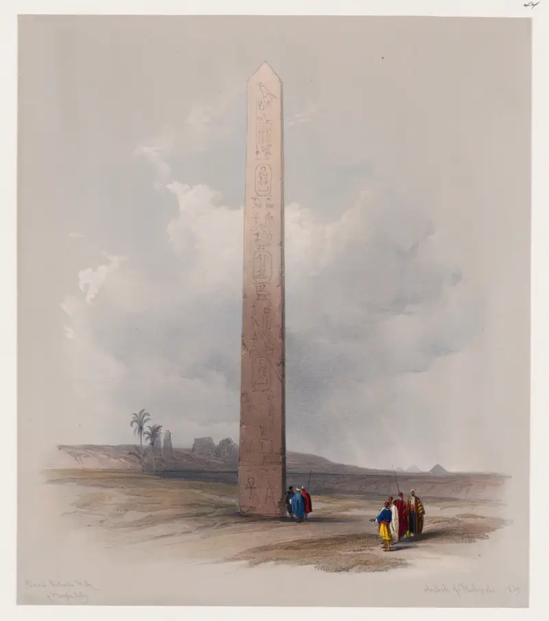Obelsken i Heliopolis av David Roberts