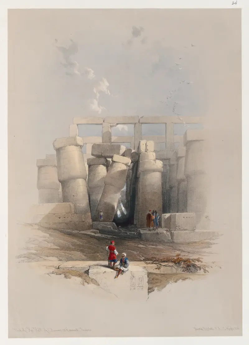 Del av pelarhallen i Karnak, Thebe av David Roberts