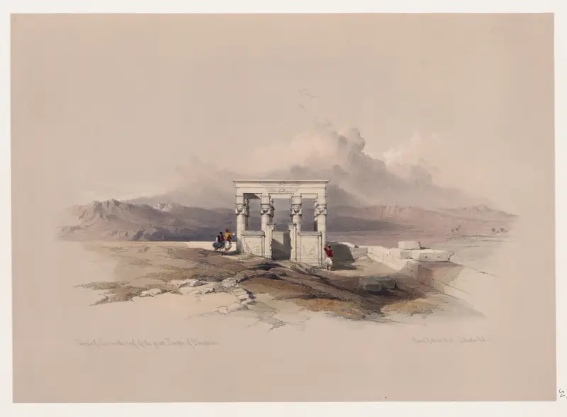 Isis-Tempel auf dem Dach des großen Tempels von Dendera [Dandara] von David Roberts