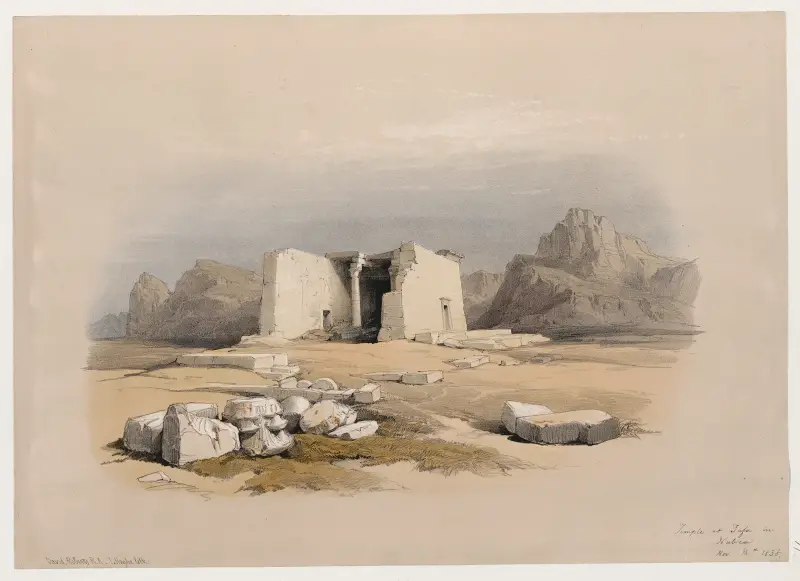 Temple of Tafa, in Nubia. Nov. 16th, 1838. av David Roberts