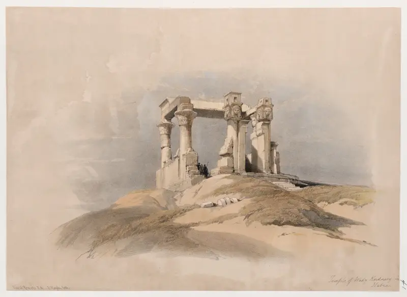 Tempel von Wady Kardassy [Qirtâsî] in Nubien von David Roberts
