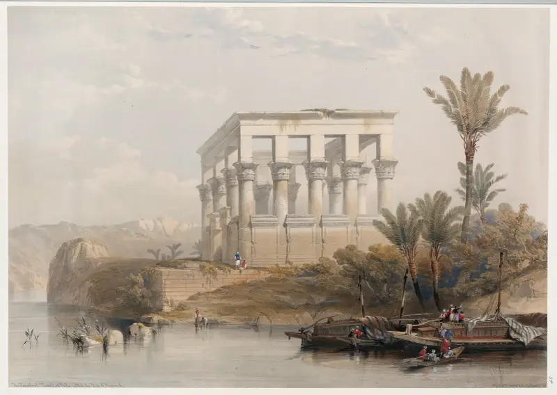 Det hypæthrala templet på Philæ kallat Faraos bädd av David Roberts