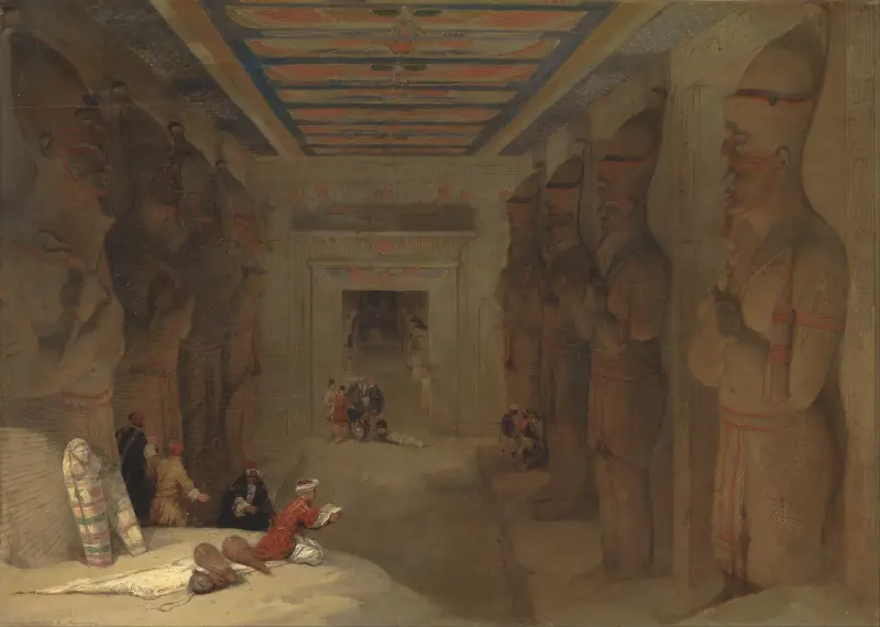 The Hypostyle Hall of the Great Temple at Abu Simbel, Egypt av David Roberts