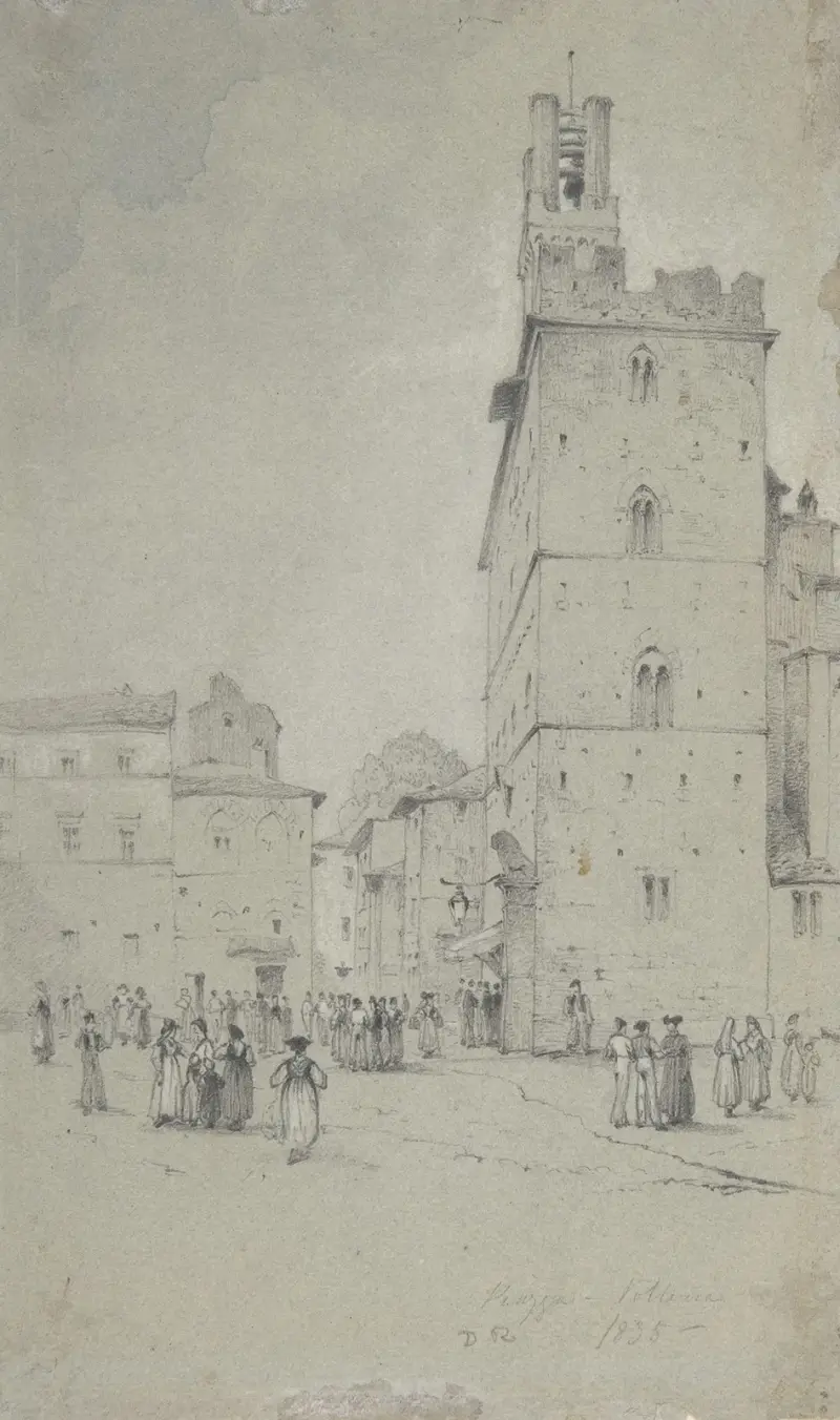 The Palazzo dei Priori, Volterra av David Roberts