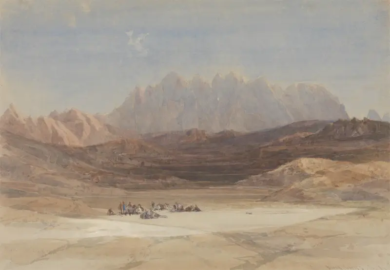 Slätten vid El Raheh, Sinai berg av David Roberts