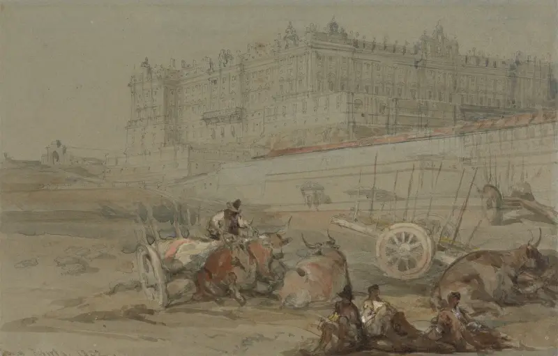 Kungliga palatset, Madrid, 1832 av David Roberts