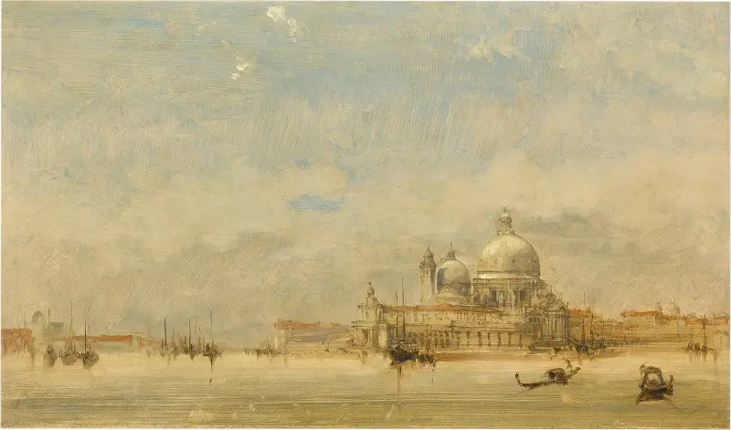Venedig, vy över Santa Maria della Salute av David Roberts