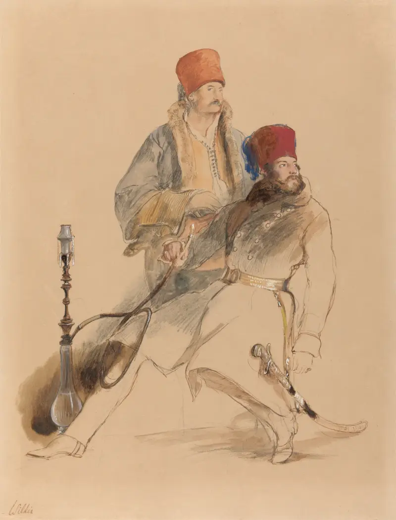 Captain Leigh and His Dragoman av Sir David Wilkie