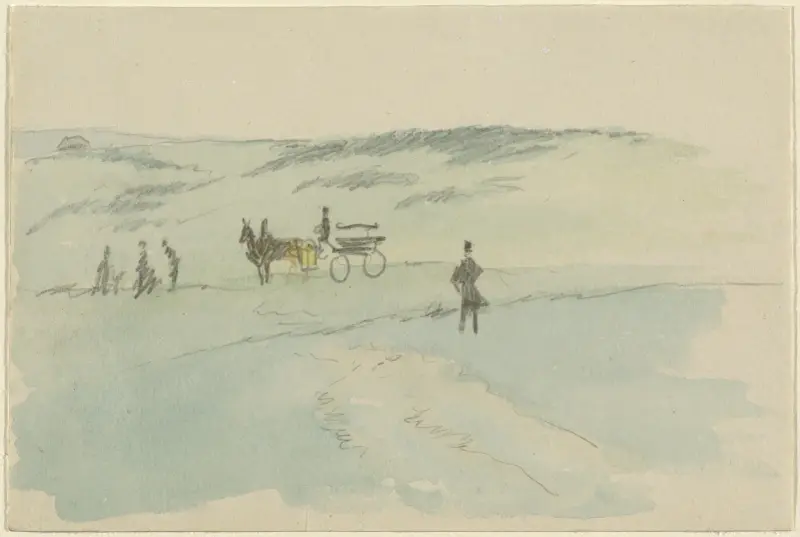 Landskap med figurer och en vagn av Sir David Wilkie