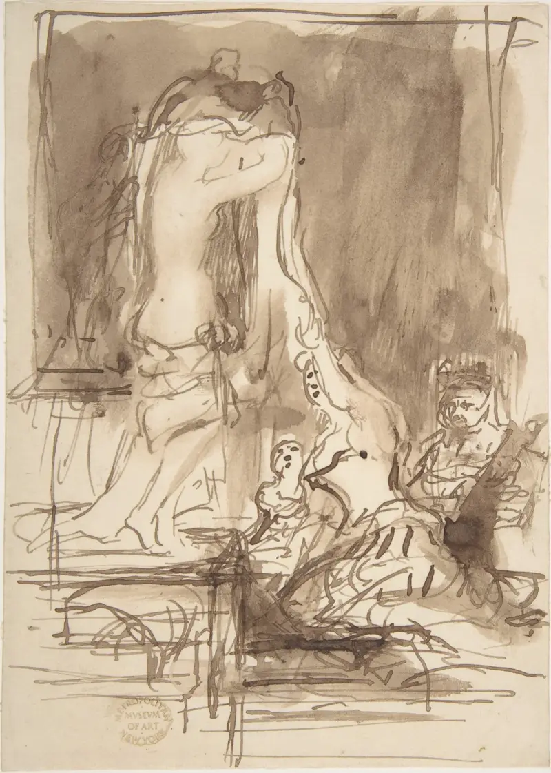 Studie zur „Braut bei ihrer Morgentoilette am Hochzeitstag“ von Sir David Wilkie