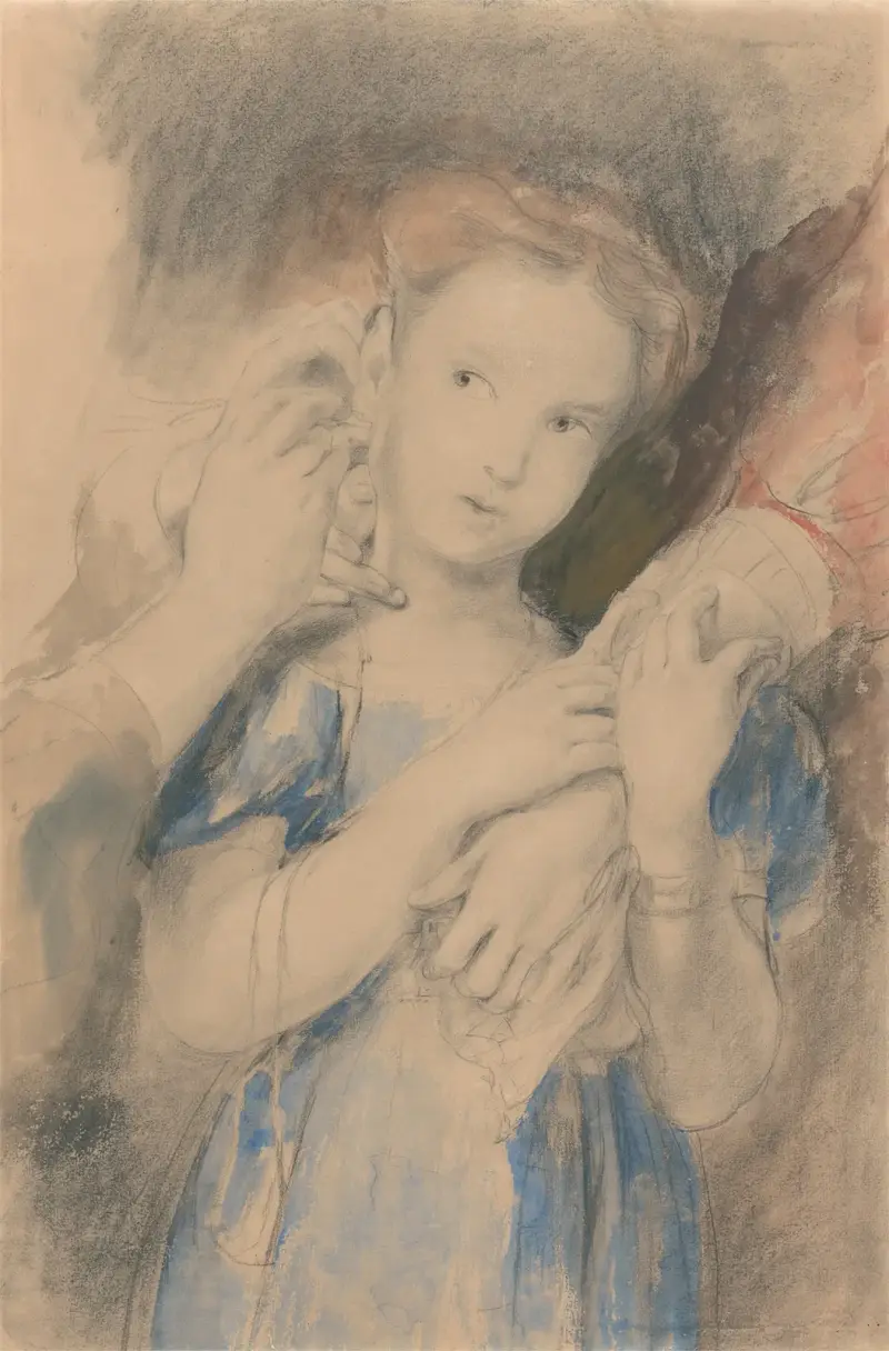 Studie till 'Den första örringen' av Sir David Wilkie