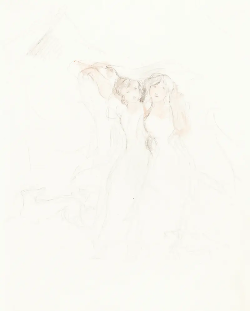 Two Girls under a Cloak av Sir David Wilkie