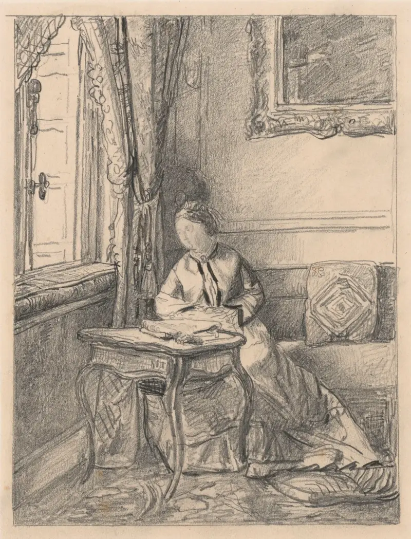 Sitzende Frau am Fenster von Henri de Braekeleer
