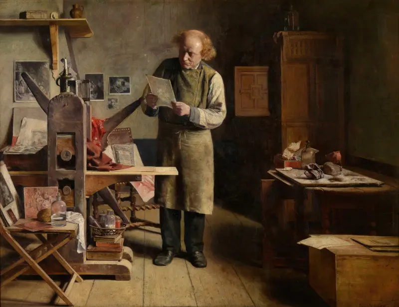 Tiskář desek, Henri de Braekeleer