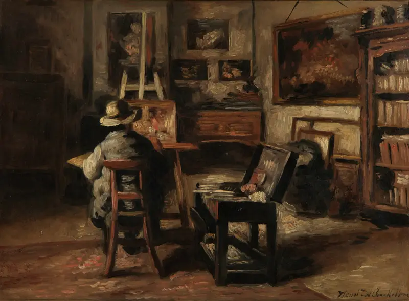 The Studio of Ferdinand De Braekeleer I, Father of the Painter av Henri de Braekeleer