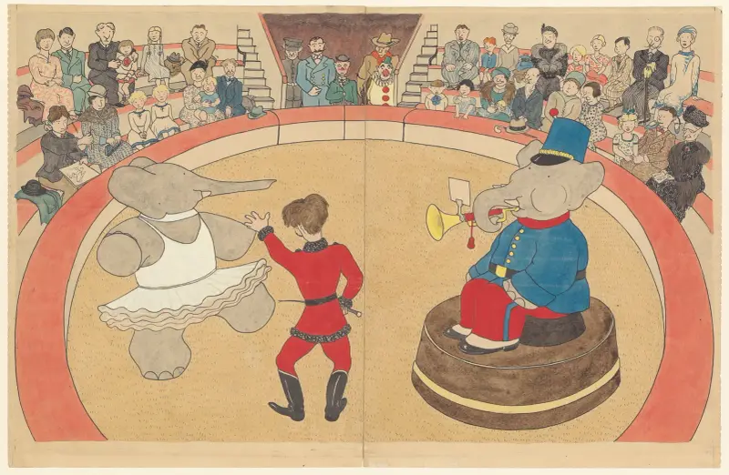 Babar auf Reisen, Tafel 14 von Jean de Brunhoff