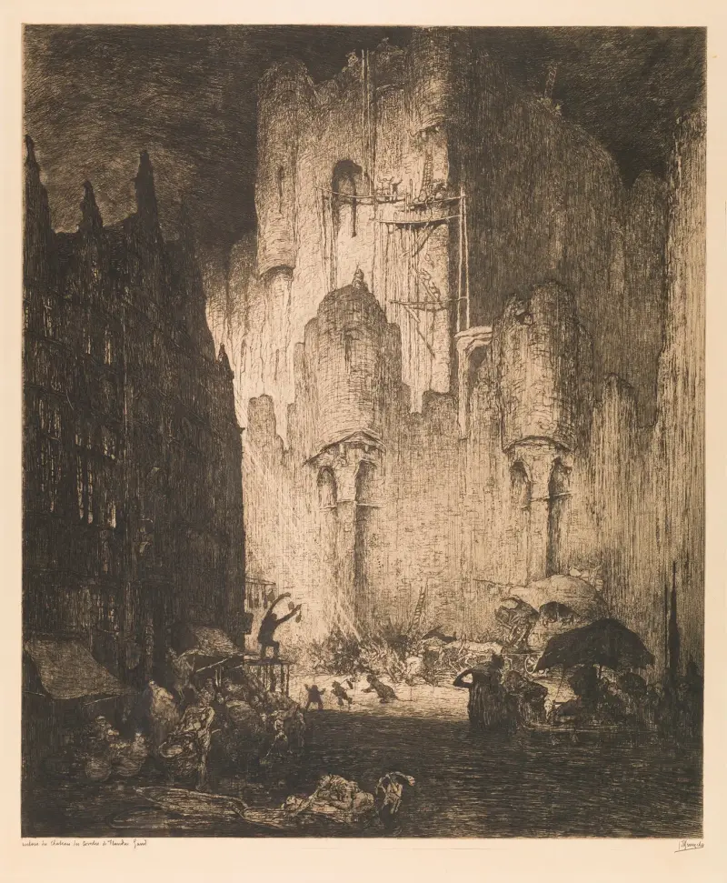 Kring grevens slott i Gent av Jules De Bruycker